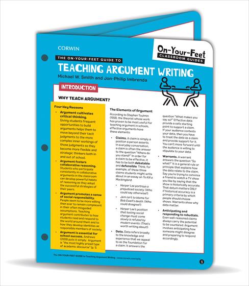 The On-Your-Feet Guide to Teaching Argument Writing book cover book cover
