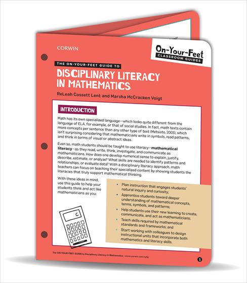 The On-Your-Feet Guide to Disciplinary Literacy in Mathematics - Book Cover