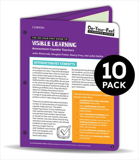 BUNDLE: Almarode: The On-Your-Feet Guide to Visible Learning: Assessment-Capable Teachers: 10 Pack book cover book cover