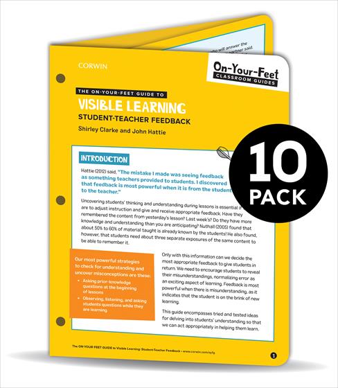BUNDLE: Clarke: The On-Your-Feet Guide to Visible Learning: Student-Teacher Feedback: 10 Pack - Book Cover