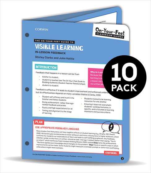 BUNDLE: Clarke: The On-Your-Feet Guide to Visible Learning: In-Lesson Feedback: 10 Pack - Book Cover