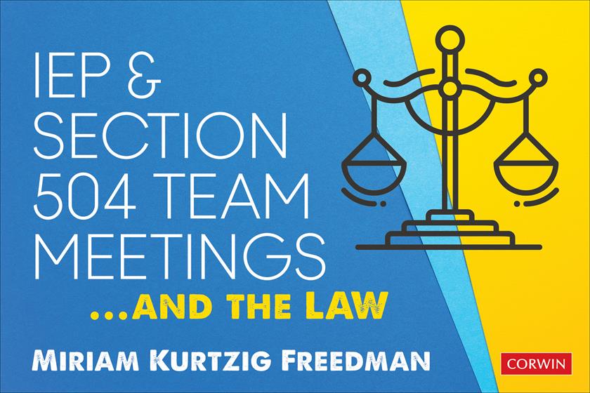 IEP and Section 504 Team Meetings...and the Law - Book Cover
