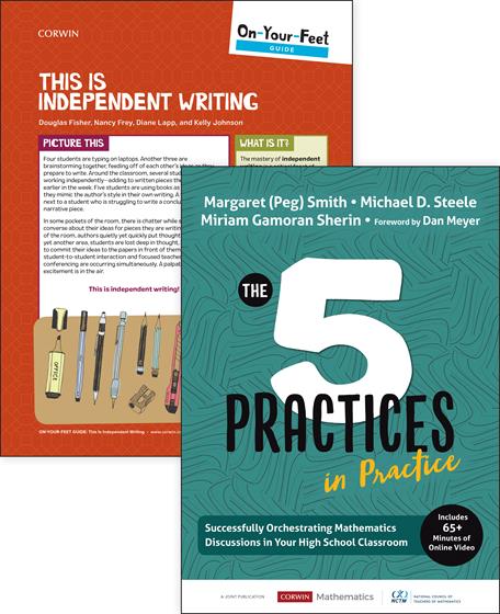 BUNDLE: Smith: The Five Practices in Practice High School + On-Your-Feet Guide to Orchestrating Mathematics Discussions: The Five Practices - Book Cover