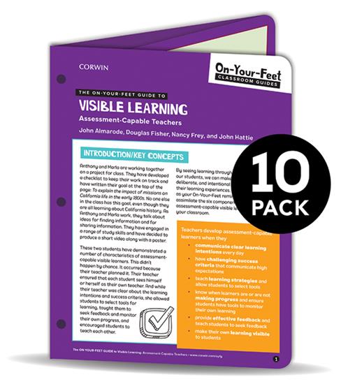 BUNDLE: Almarode: The On-Your-Feet Guide to Visible Learning: Assessment-Capable Teachers: 10 Pack - Book Cover