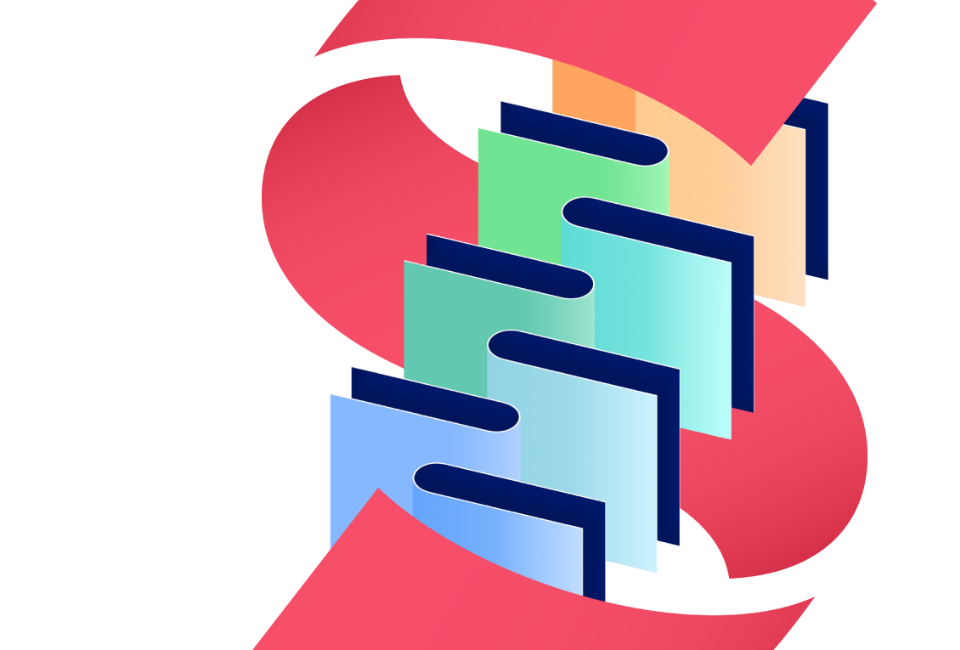 Pink Sage logo with abstract shapes