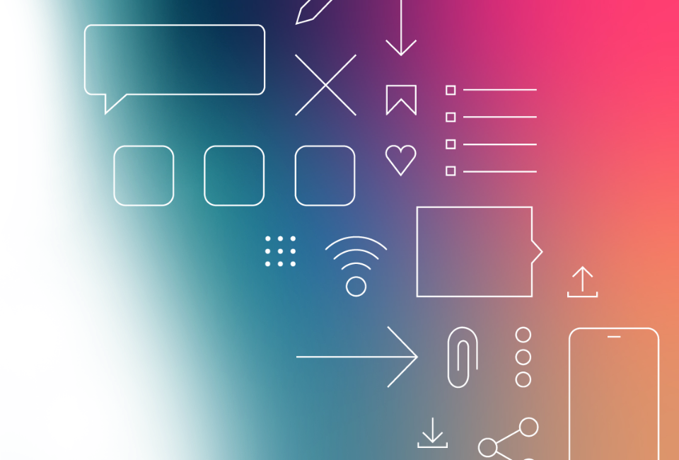 Shapes on a multicolor background
